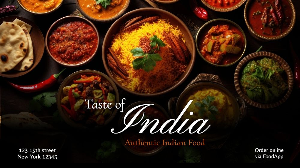 Indian restaurant blog banner template