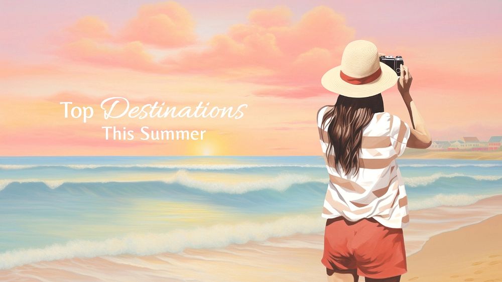 Summer travel blog banner template