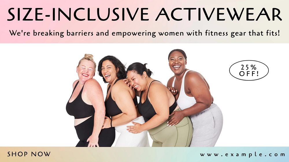 Size-inclusive activewear blog banner template