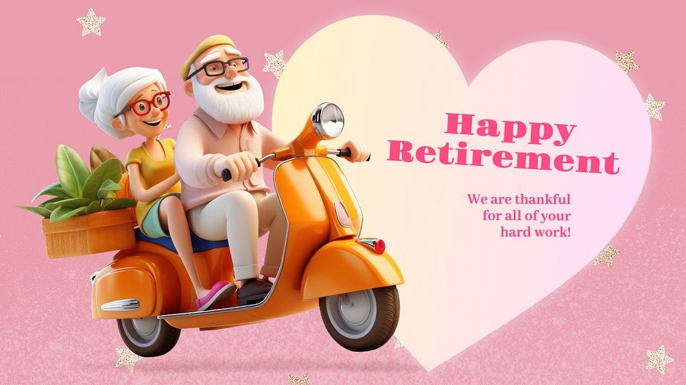 Happy retirement blog banner template