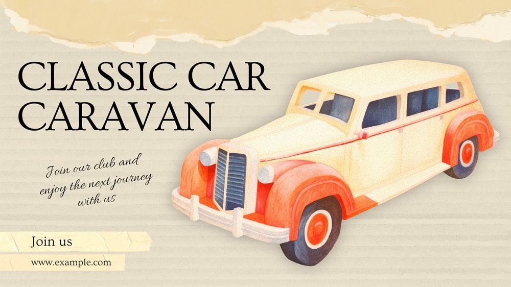 Classic car caravan blog banner template