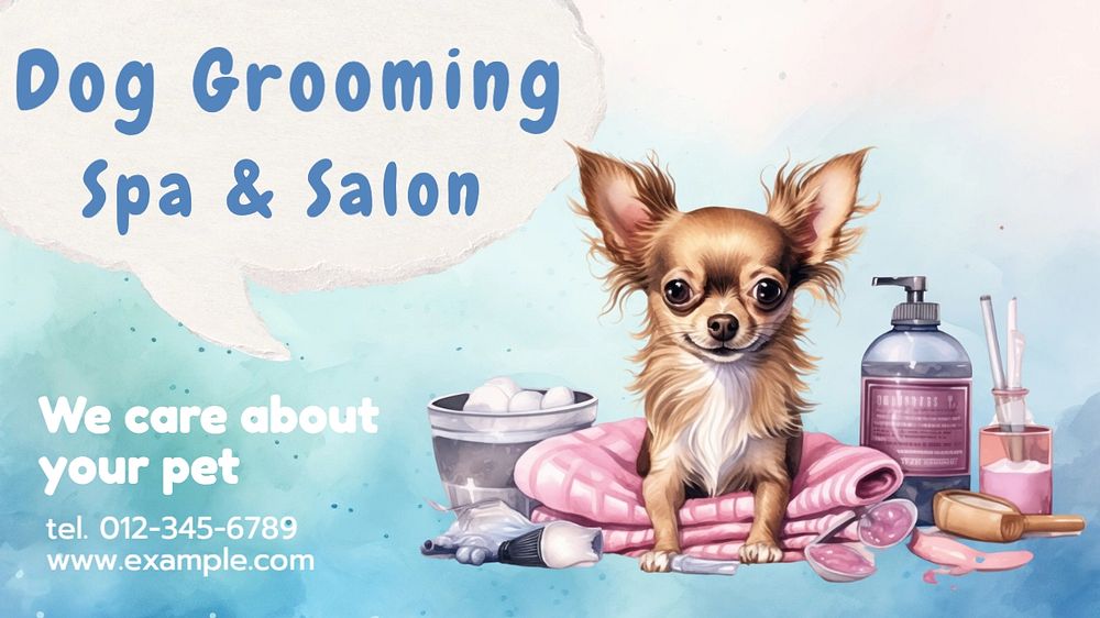 Dog grooming blog banner template