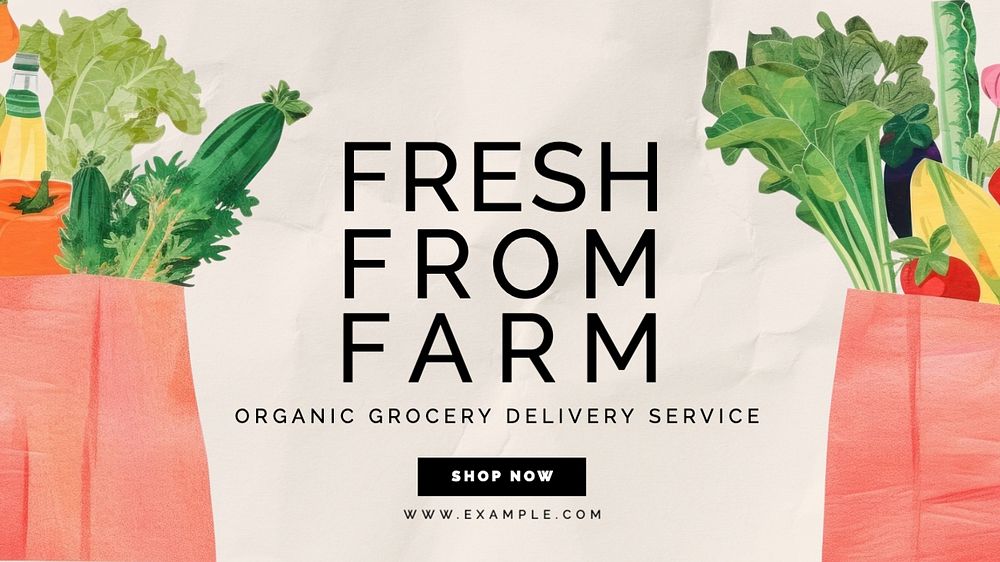 Organic supermarket blog banner template