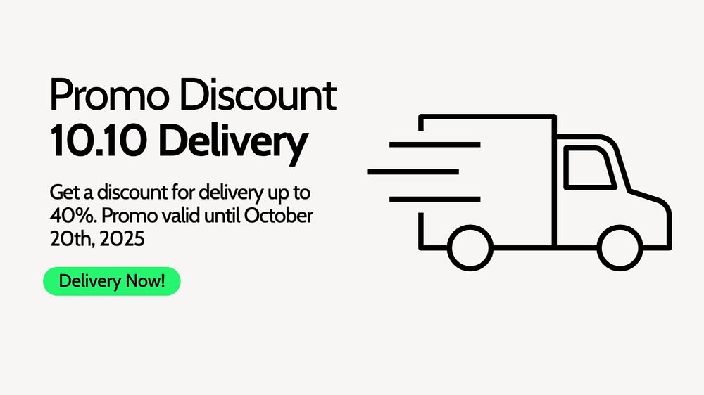 Promo discount delivery blog banner template