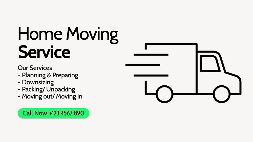 Home moving service blog banner template