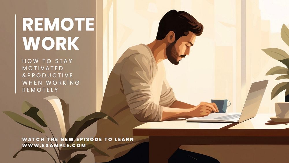 Remote work blog banner template