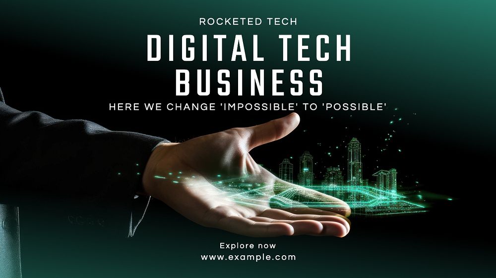 Digital tech business blog banner template