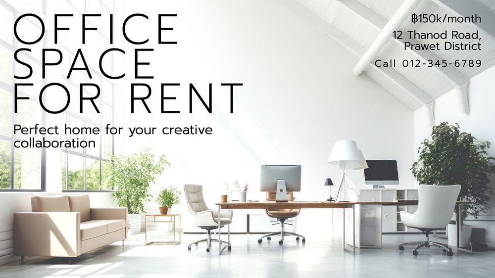 Office space rental blog banner template