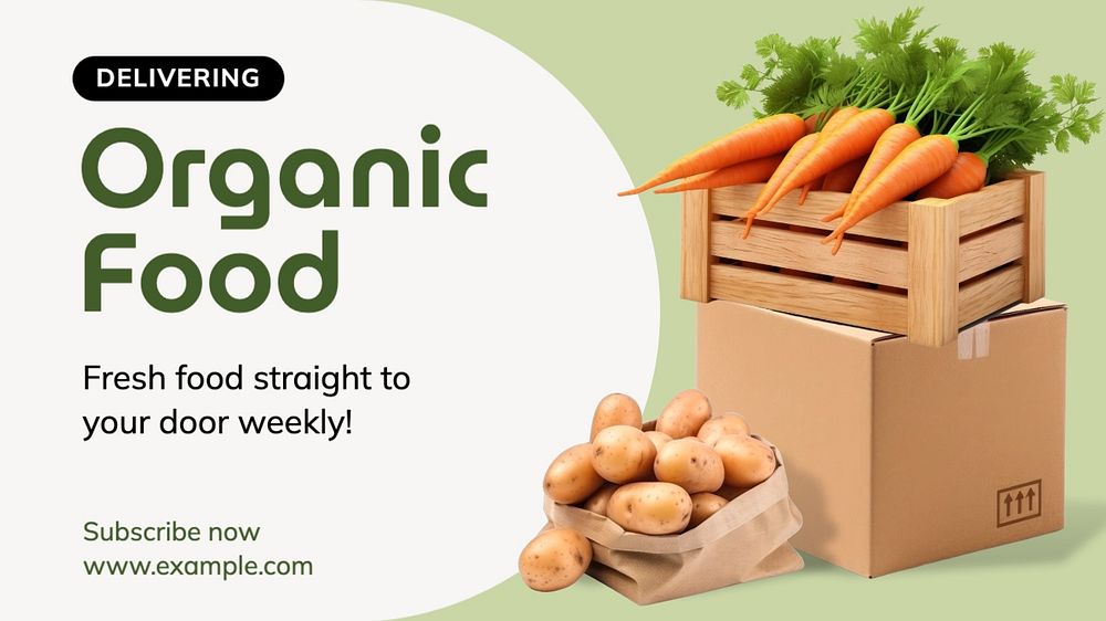 Organic food blog banner template