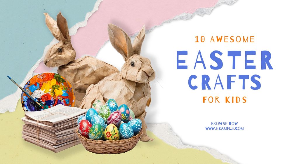 Easter crafts blog banner template