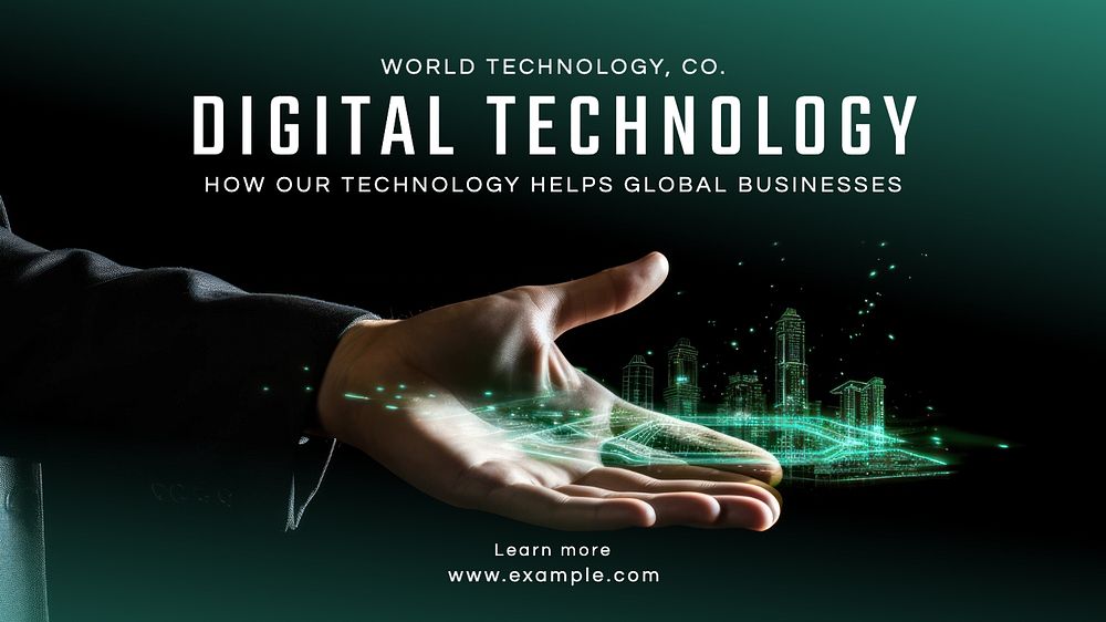 Digital technology business blog banner template