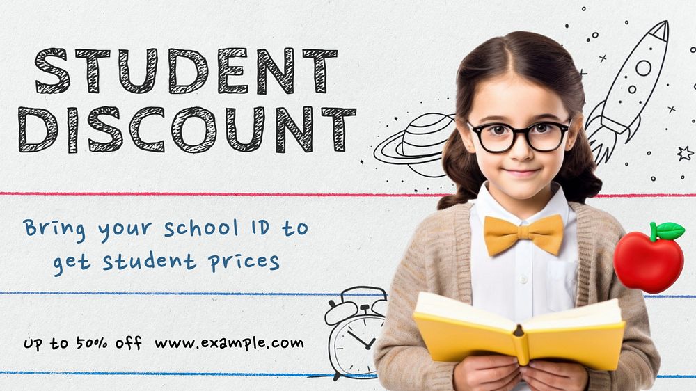 Student discount blog banner template