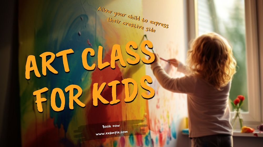 Kid's art class blog banner template