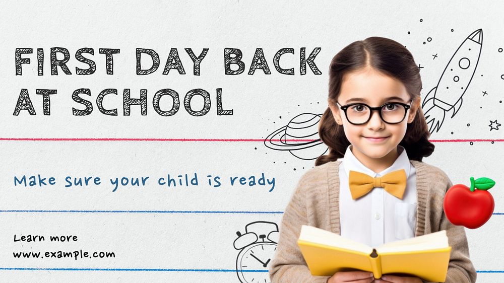 Back to school blog banner template