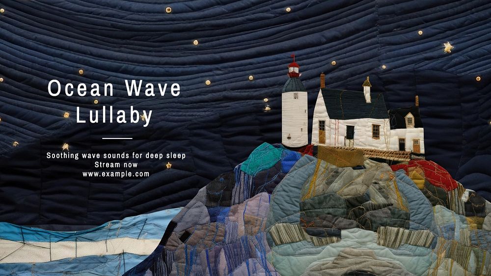 Ocean waves lullaby blog banner template