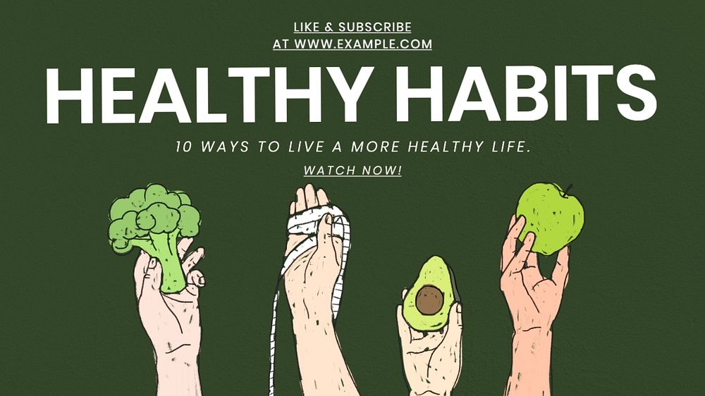 Healthy habits blog banner template