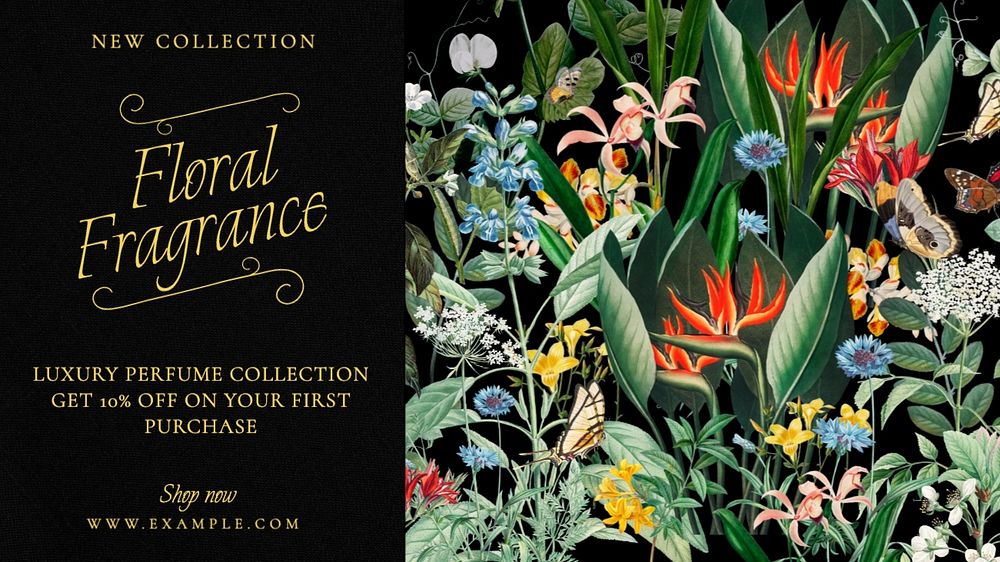 Floral fragrance blog banner template