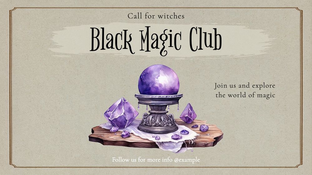 Black magic club blog banner template