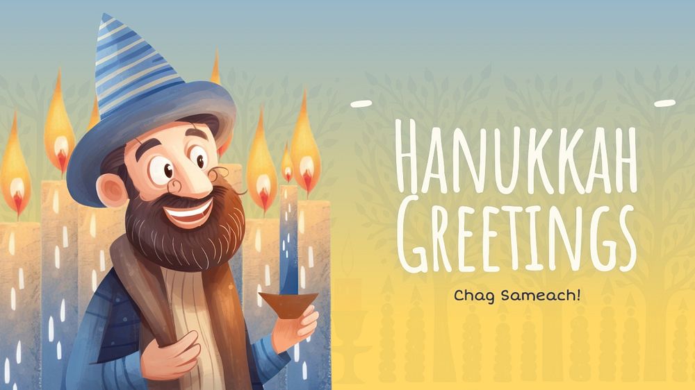 Hanukkah greetings blog banner template