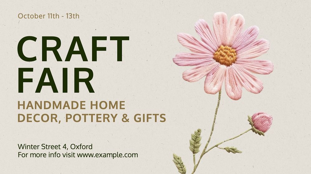 Craft fair blog banner template