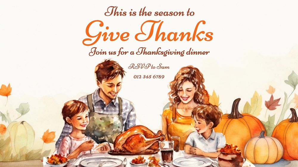 Thanksgiving dinner blog banner template