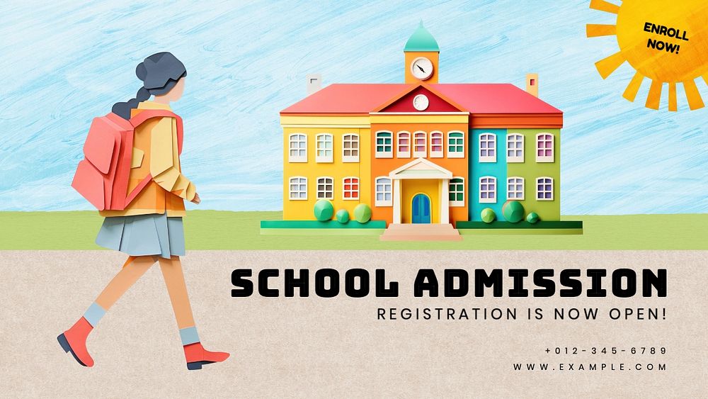 School admission blog banner template