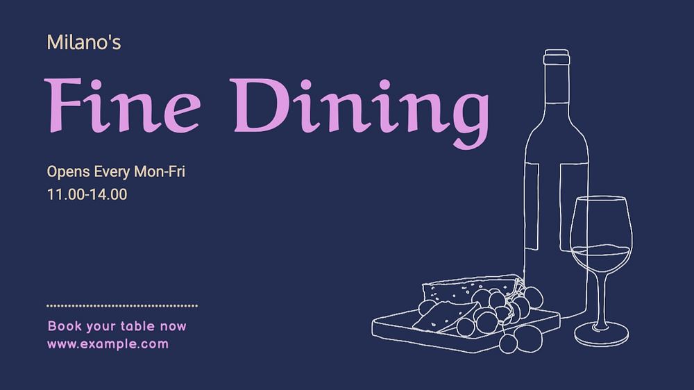 Fine dining blog banner template