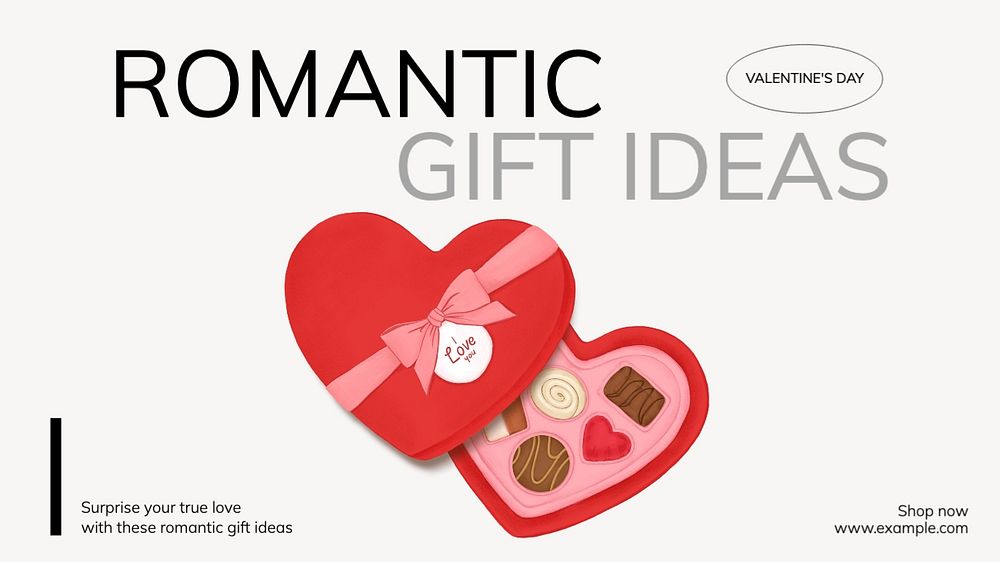 Romantic gift ideas blog banner template