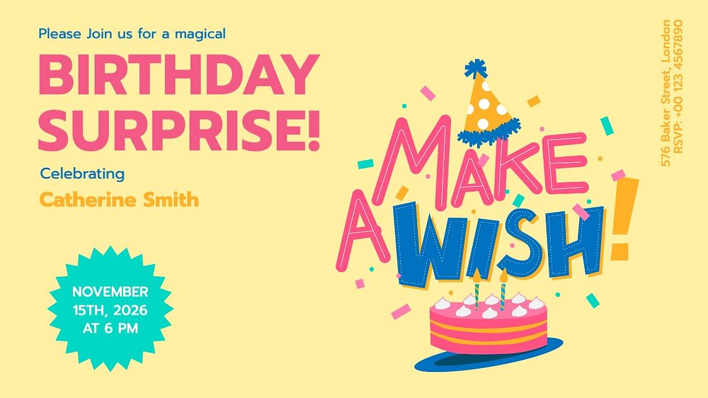 Birthday surprise blog banner template