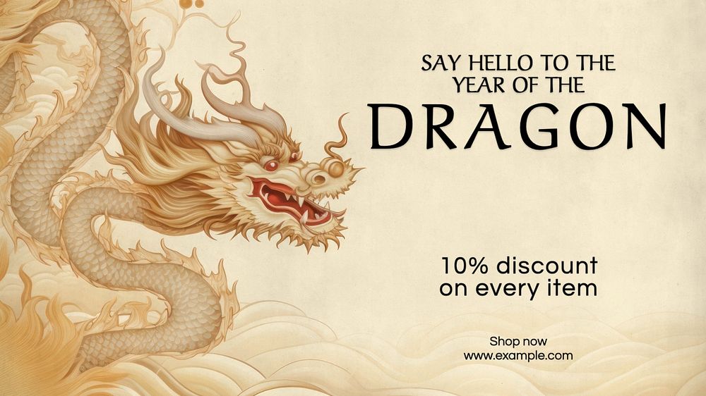 Year of dragon blog banner template