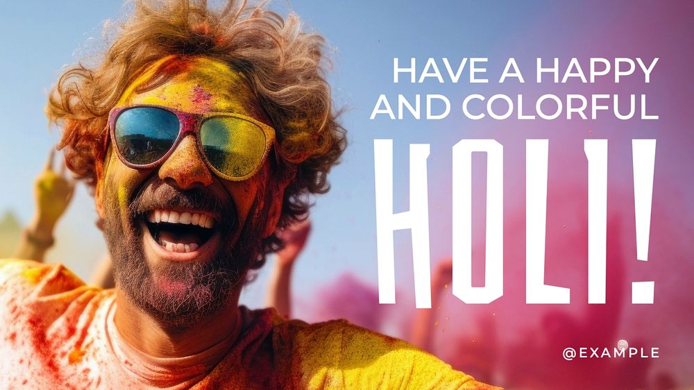 Happy Holi blog banner template