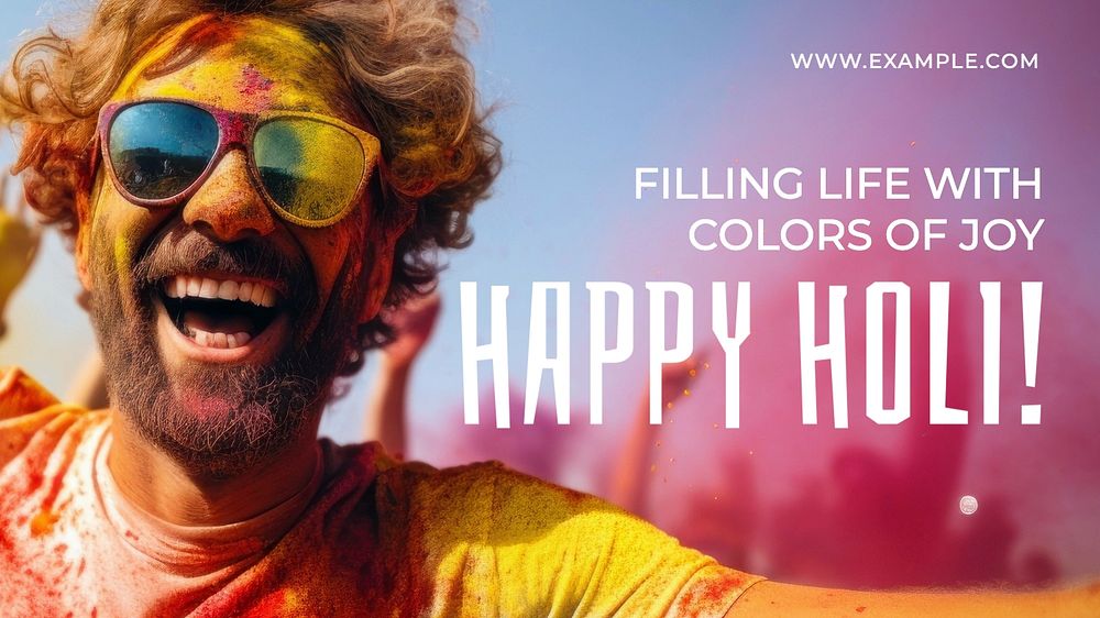 Happy Holi blog banner template