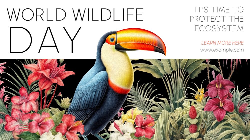 World wildlife day blog banner template