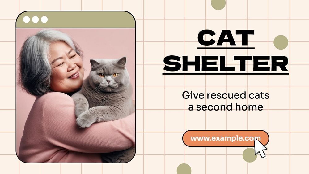 Cat shelter blog banner template