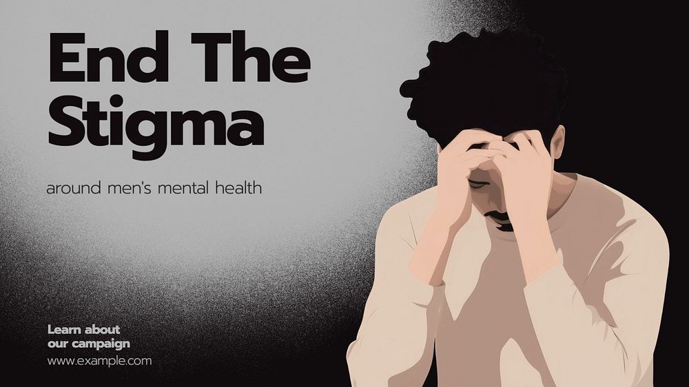 Men's mental health blog banner template