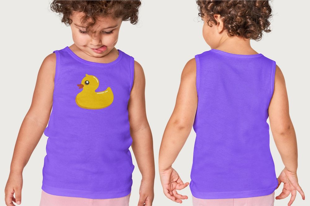 Kid's tank top mockup, editable apparel 