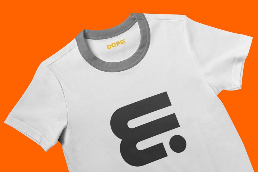 T-shirt mockup, printed abstract logo