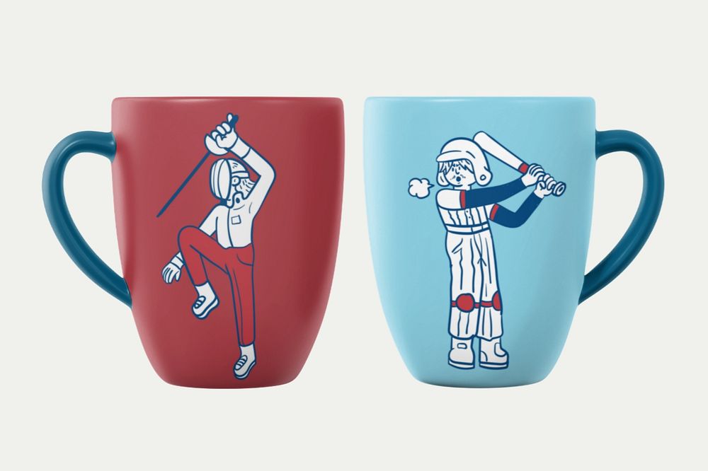 Coffee mug mockup, sporty ceramic design