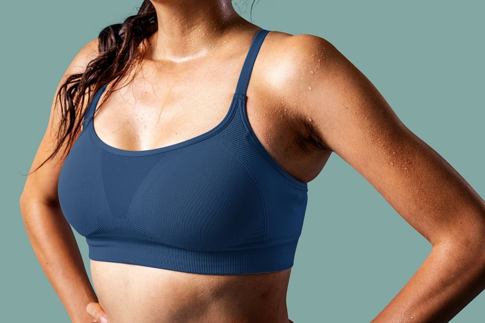 Sport bra mockup, women's fashion editable design