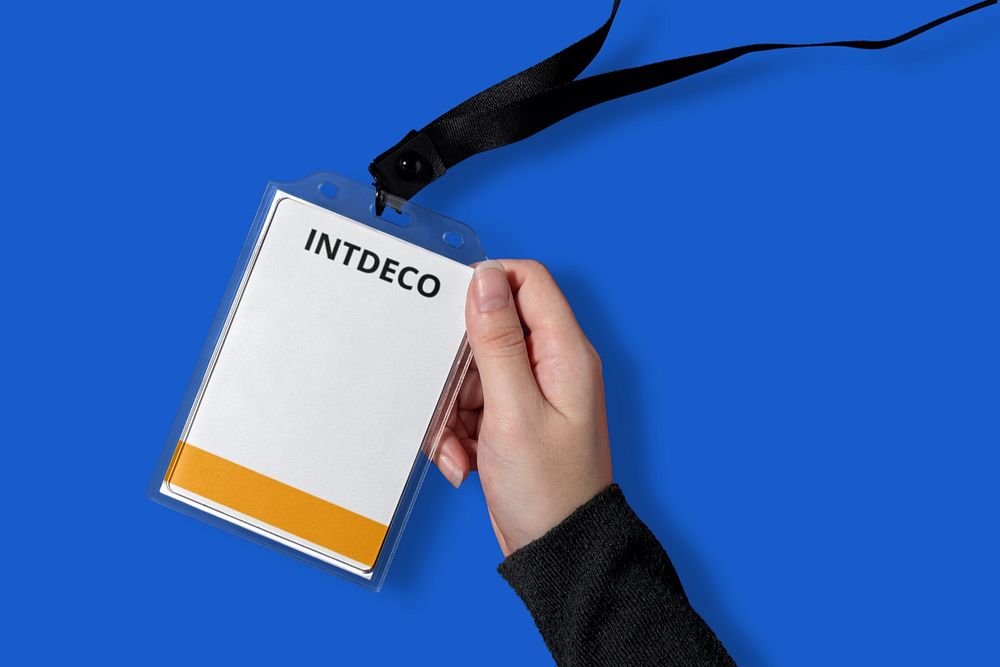 Name tag mockup, stationery design
