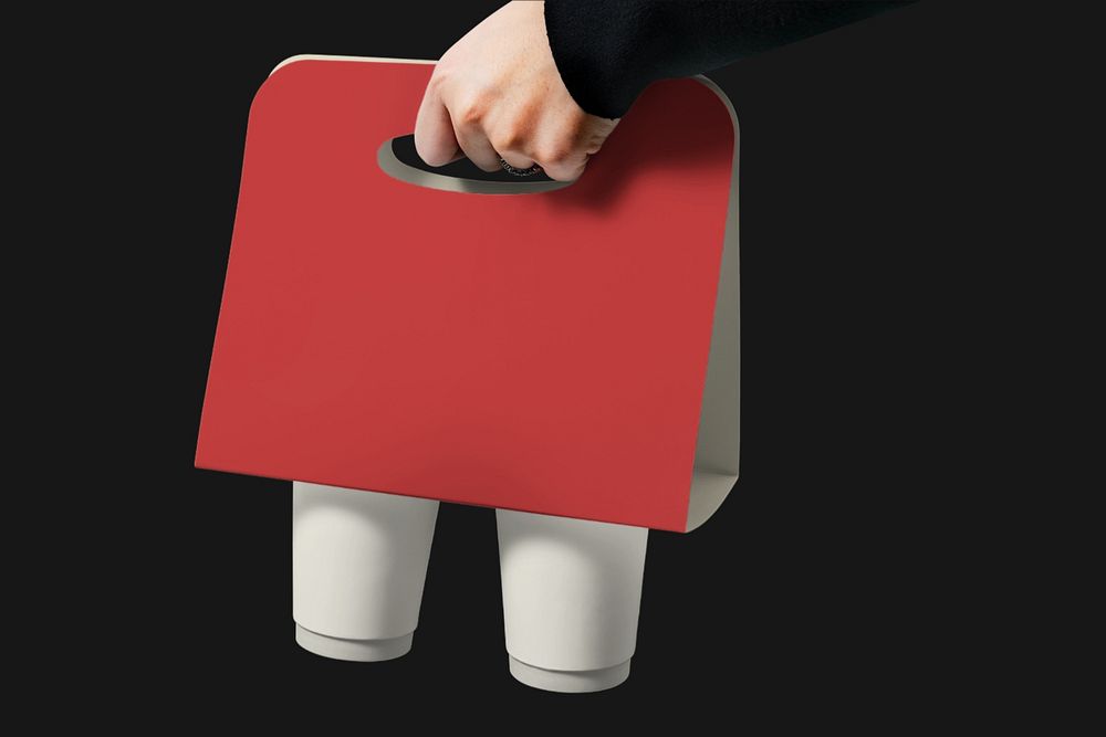 Cup holder mockup, editable product packaging