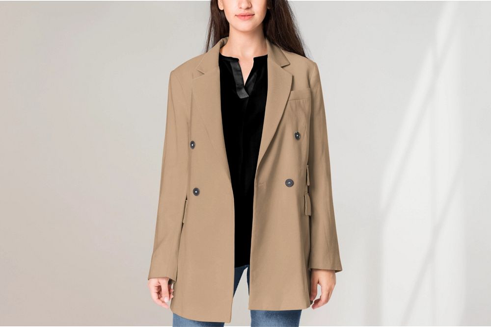 Coat mockup, women's fashion editable design