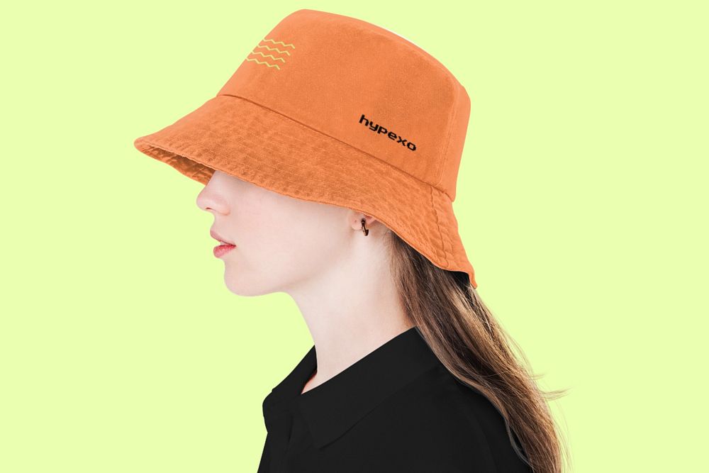 Bucket hat mockup, headwear editable design