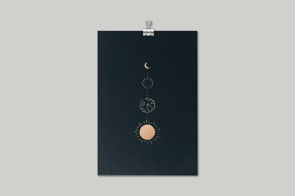 Paper poster mockup, editable stationery design