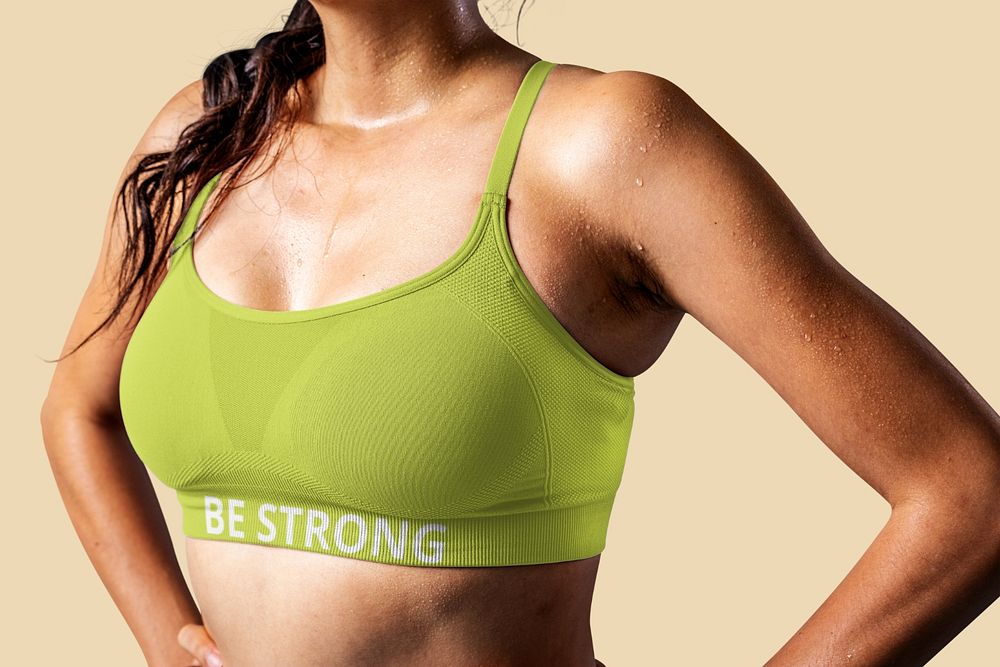 Sport bra mockup, women's fashion editable design