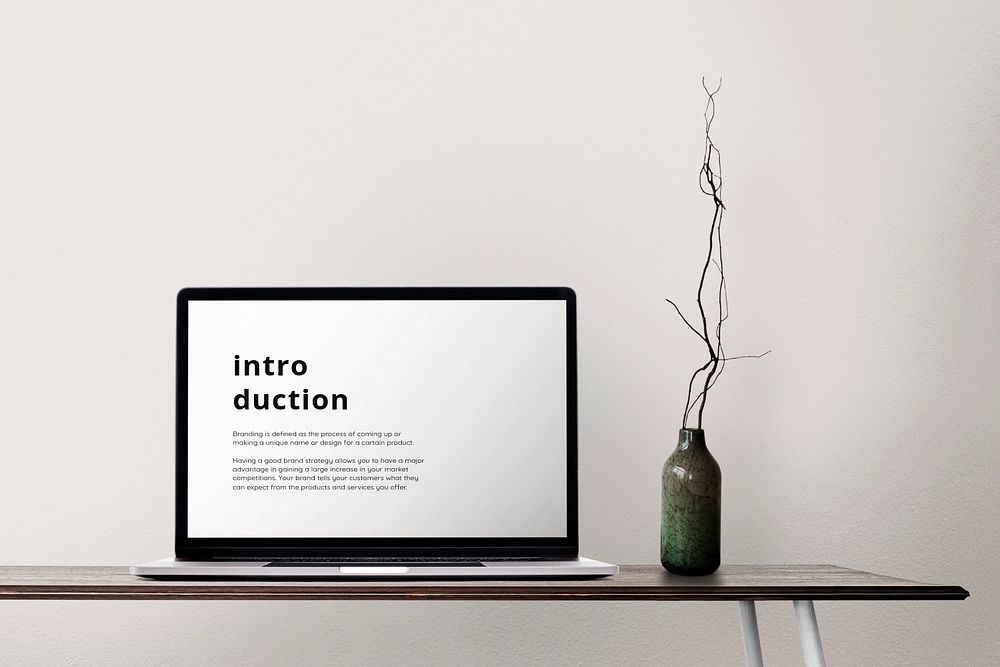 Laptop screen mockup, editable digital device