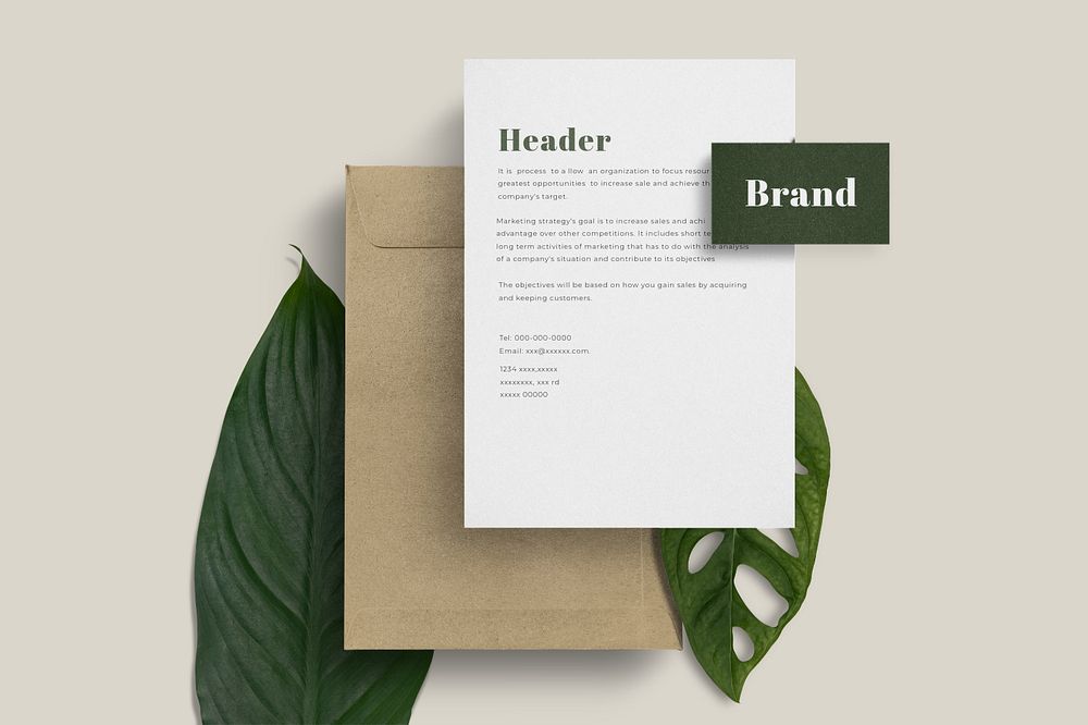 Corporate identity mockup, editable business branding design