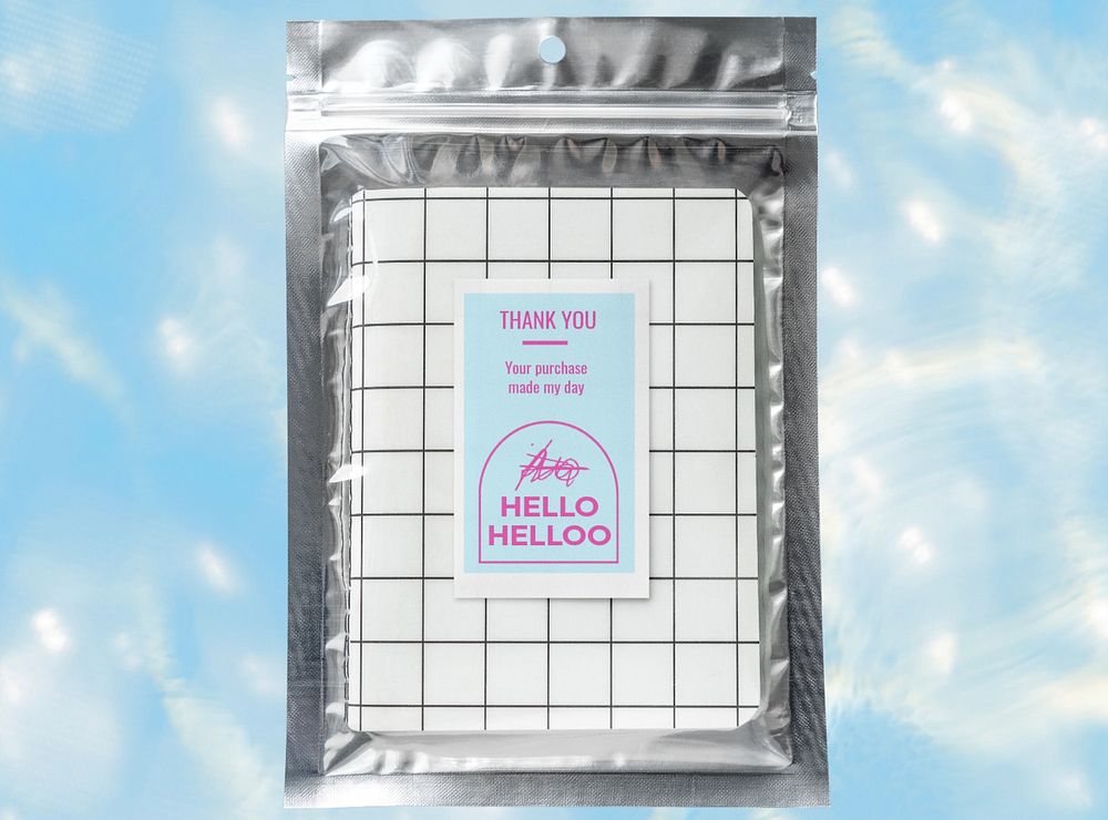 Foil zip bag label mockup