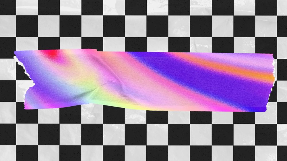 Washi tape mockup, colorful holographic design
