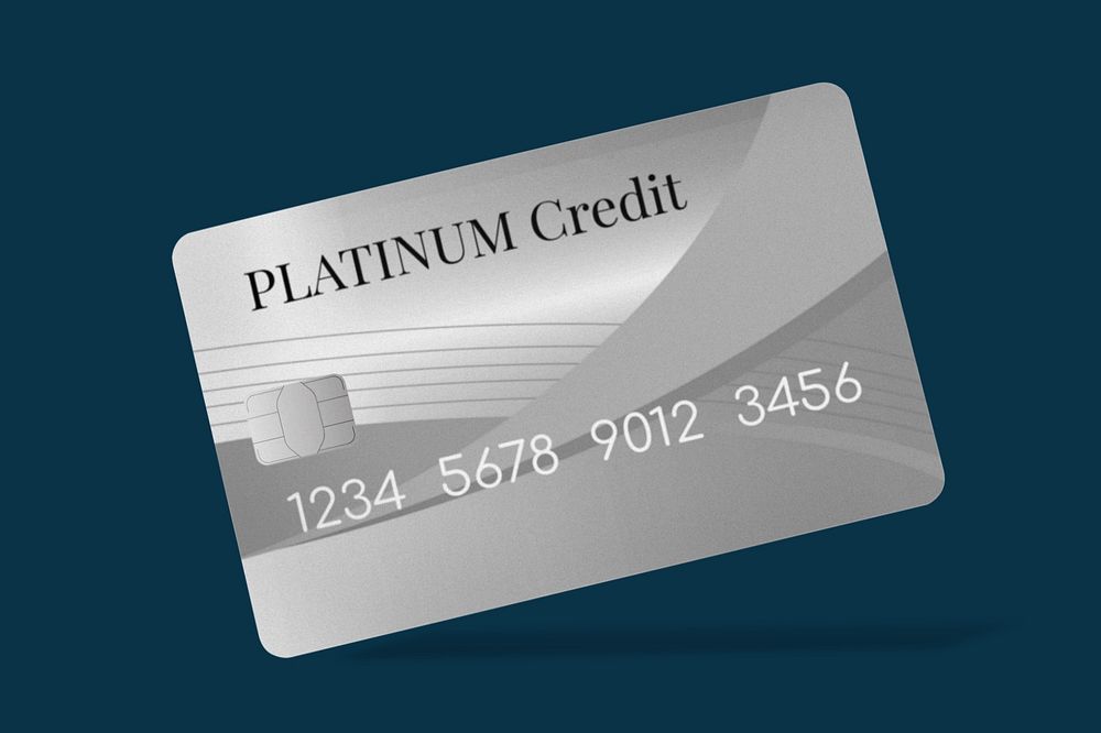 Credit card editable mockup, silver